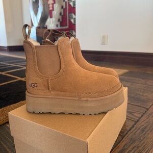 Kids Neumel Water Resistant Genuine Shearling Platform Boot